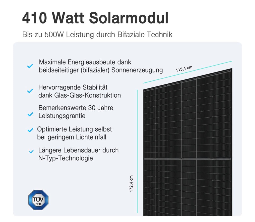 Balkonkraftwerk 820 W – Komplettset für deine eigene Solarenergie