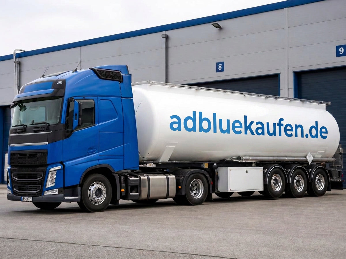 AdBlue Tankwagen mit adbluekaufen.de Logo auf dem Tankauflieger