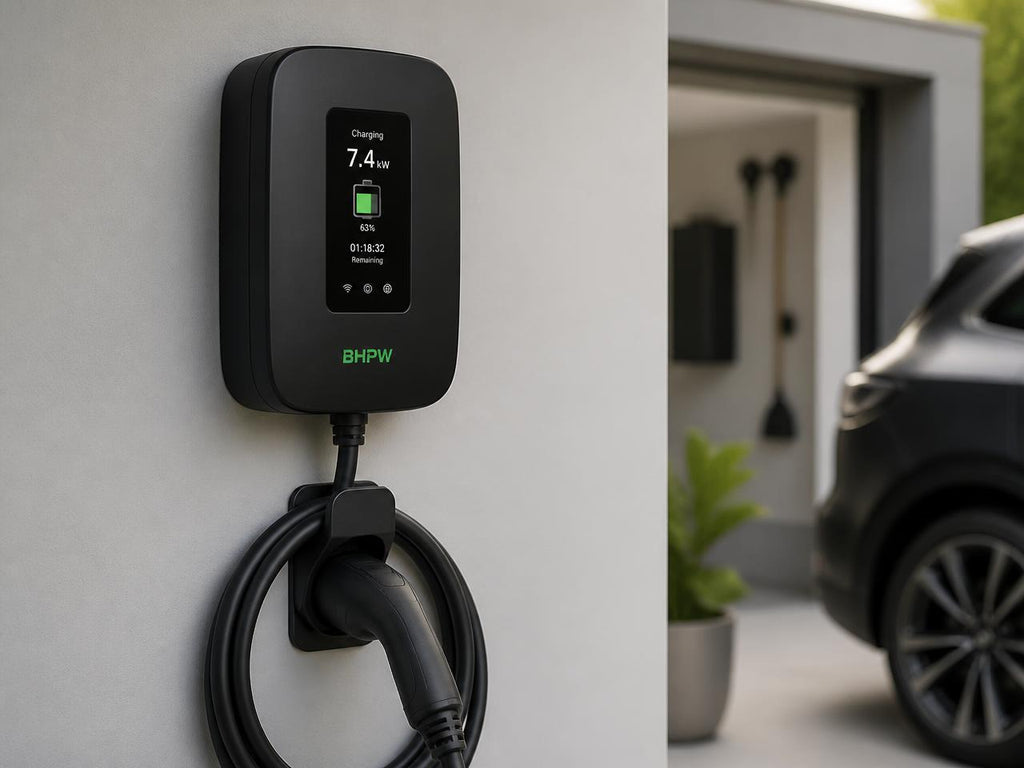 Schwarze BHPW Wallbox mit Display