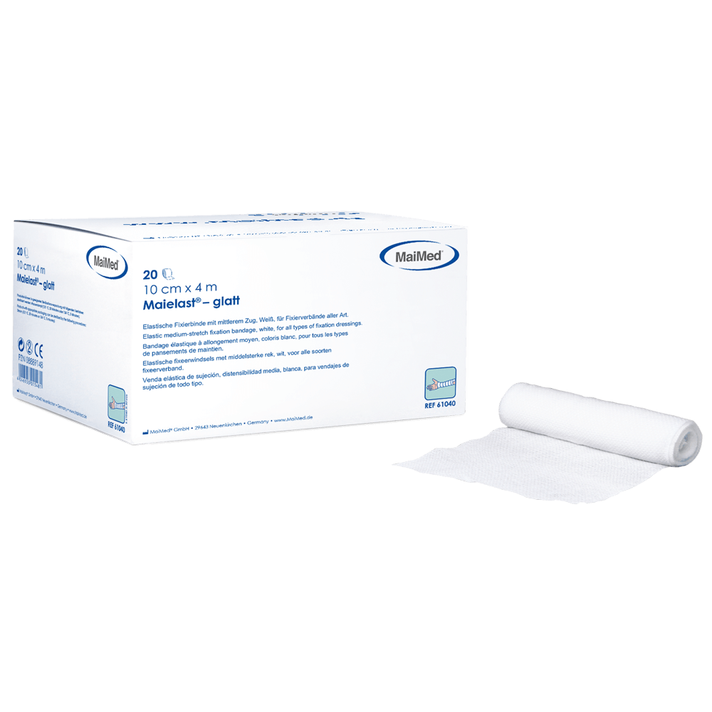 20x MaiMed Maielast® – glatt - elastische Fixierbinde / Mullbinden - Latexfrei - 4m